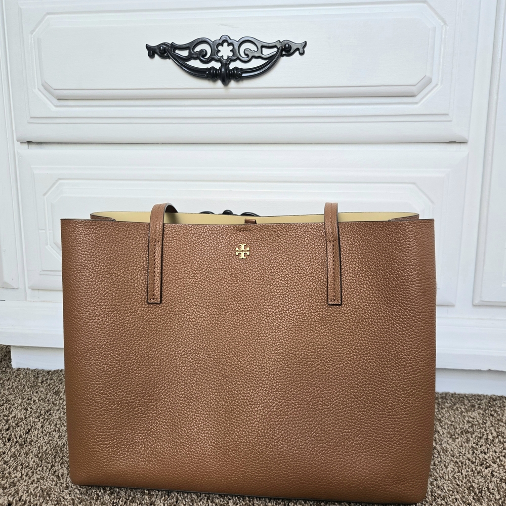 Tory Burch Brown Leather Tote Bag